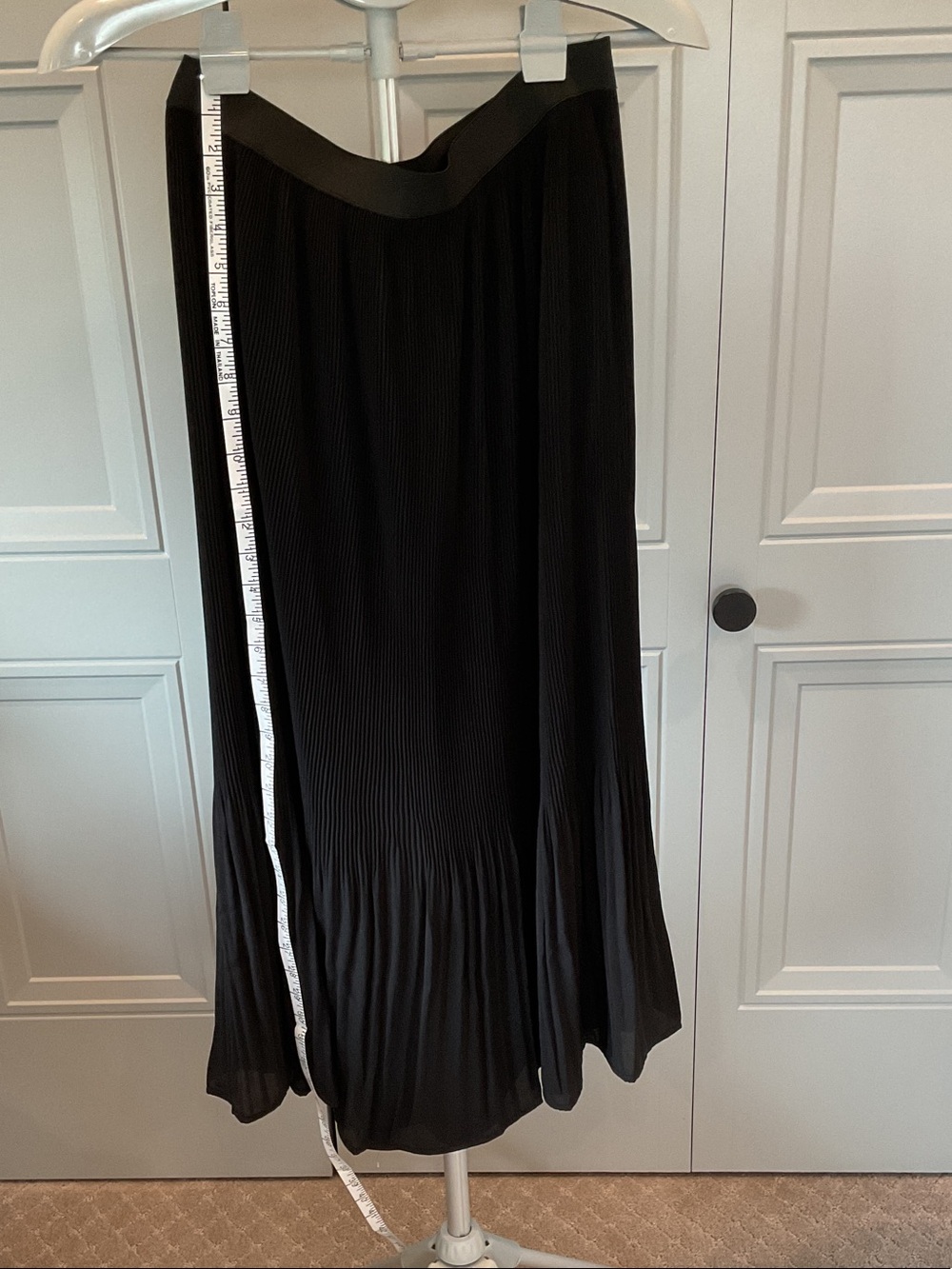 Adrianna Papell Black Pleated Maxi Skirt